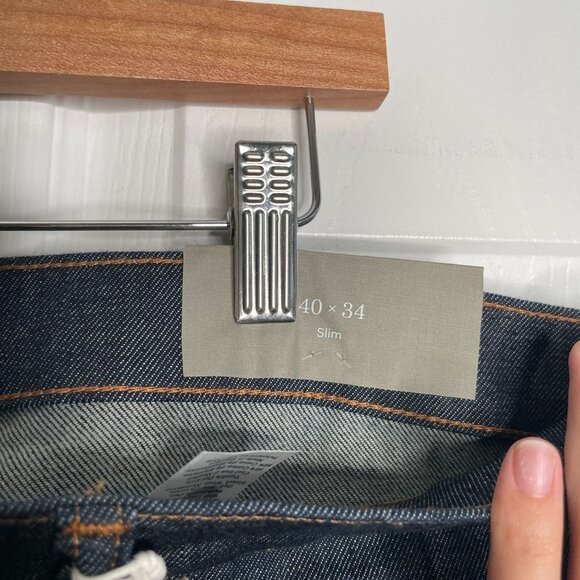 Everlane Slim Dark Wash Blue Cotton Blend Denim Jeans Men's Size 40x34 NWT - Picture 8 of 9